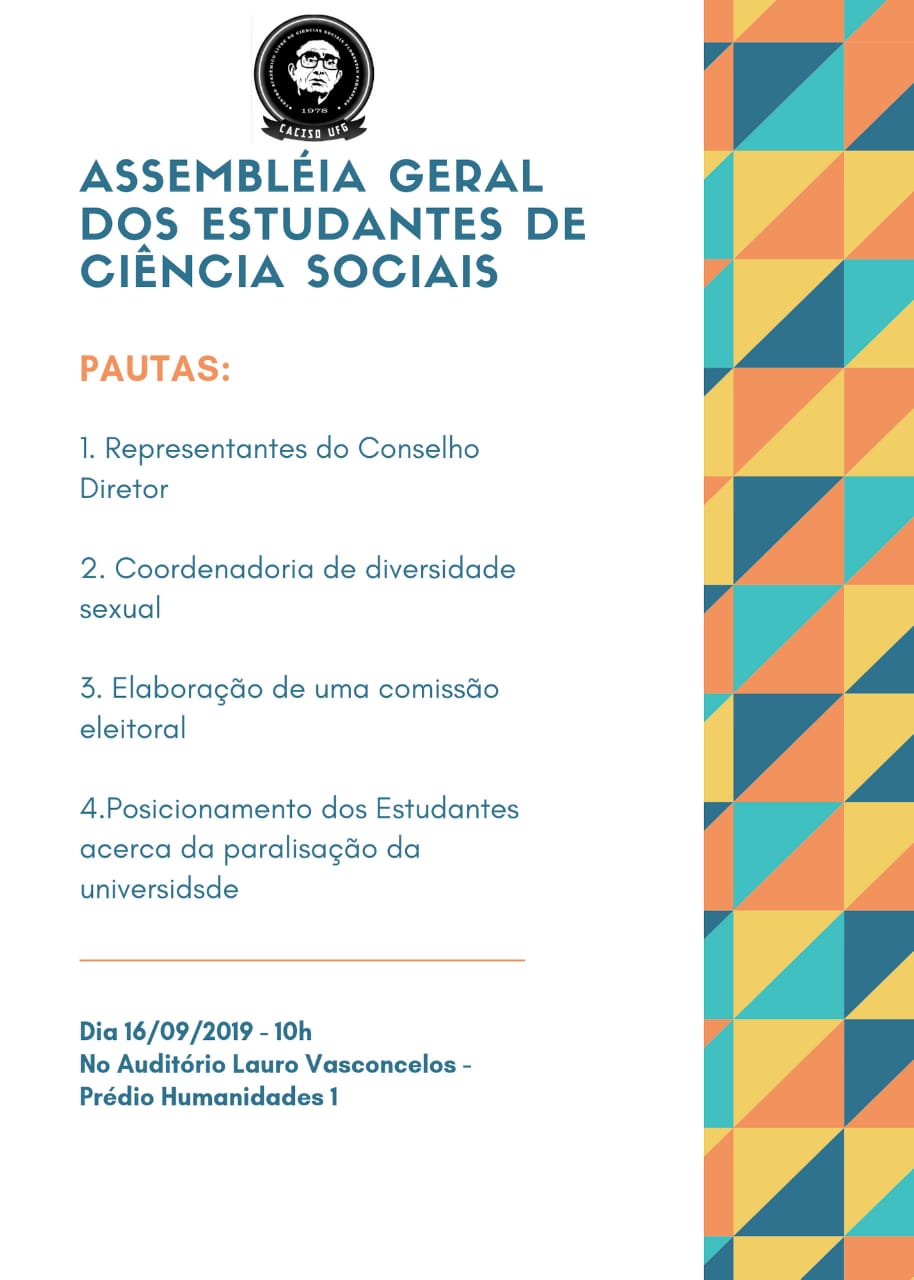 Assembléia, dia 16 às 10 horas